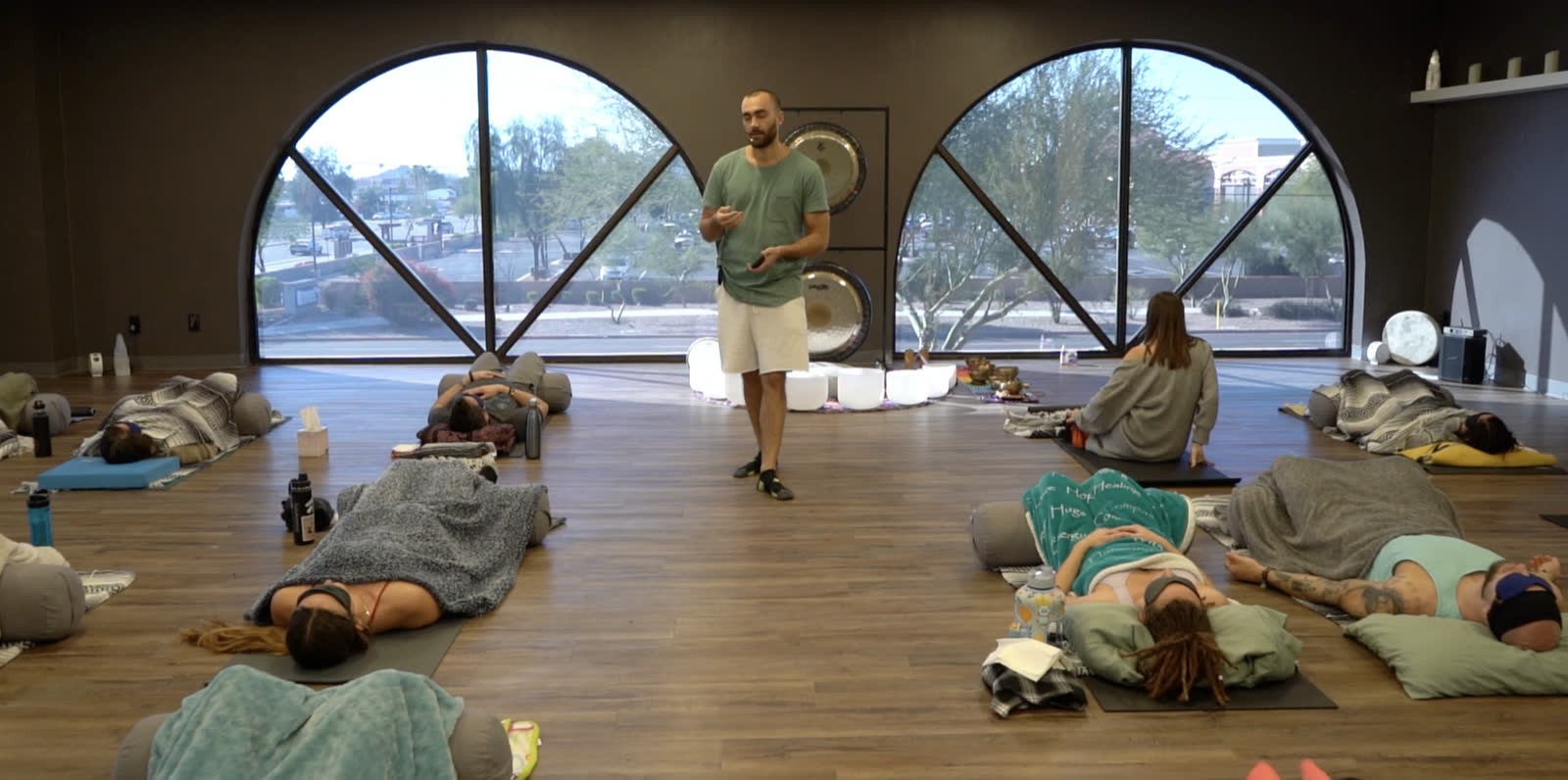 Breathwork certification online cohort guided by Ryan during a live group session